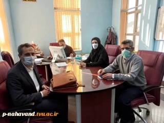 جلسه ریاست آموزشکده با معاون آموزشی و رئیس اداره آموزش های آزاد فنی و حرفه ای اداره کل آموزش فنی و حرفه ای استان همدان