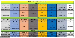 جدول زمانیندی انتخاب واحد