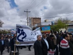 حضور مدرسین و کارکنان آموزشکده  فنی و حرفه ای نهاوند ( حاج حشمت شهبازی)  در راهپیمایی روز قدس 2