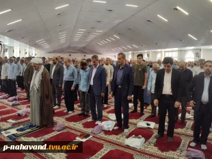 سخنرانی قبل از خطبه های نماز جمعه نهاوند مسئول کانون بسیج اساتید شهرستان  و تمجید از همت جهادی کارکنان مرکز در عرصه خدمت و توسعه کمی و کیفی آموزش عالی در دولت ایران قوی 6