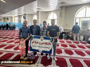 سخنرانی قبل از خطبه های نماز جمعه نهاوند مسئول کانون بسیج اساتید شهرستان  و تمجید از همت جهادی کارکنان مرکز در عرصه خدمت و توسعه کمی و کیفی آموزش عالی در دولت ایران قوی 7