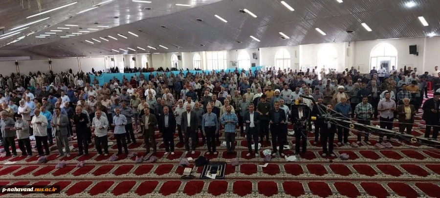 سخنرانی قبل از خطبه های نماز جمعه نهاوند مسئول کانون بسیج اساتید شهرستان  و تمجید از همت جهادی کارکنان مرکز در عرصه خدمت و توسعه کمی و کیفی آموزش عالی در دولت ایران قوی 8