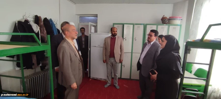 بازدید مهندس علیرضا شهبازی نماینده ی مردم شریف شهرستان نهاوند در مجلس شورای اسلامی و برخی از اعضاء هیئت رئیسه دانشگاه واحد استان از خوابگاه دختران آموزشکده 6