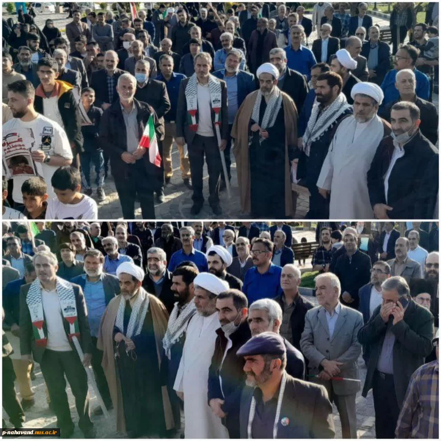 دانشجویان دانشگاه فنی و حرفه ای در تجمع مردمی حمایت از حمله به اسراییل در نهاوند  8