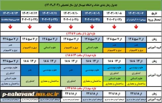 قابل توجه دانشجویان محترم: جدول زمانبندی حذف و اضافه
