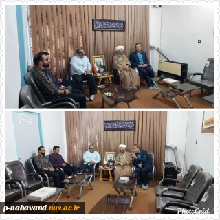 دیدار ریاست و کارکنان حجت الاسلام و المسلمین محمدی سبزواری با امام جمعه جدید شهرستان نهاوند