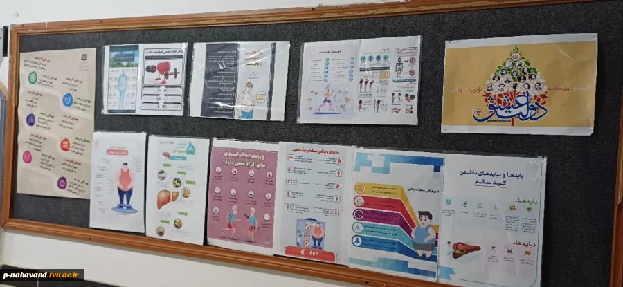 توجه ویژه اعضای کارگروه تخصصی نظارت،ارزیابی و تضمین کیفیت عتف استان به  تابلوهای اعلانات هفته تربیت بدنی 4