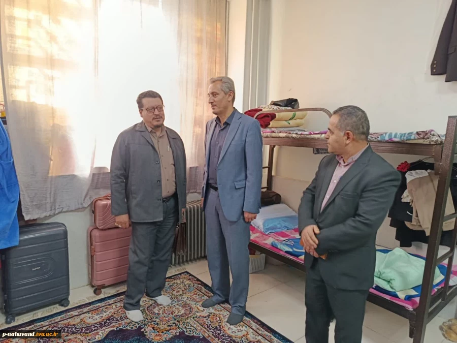 بازدید میدانی معاون فرهنگی دانشجویی دانشگاه ملی مهارت استان همدان از سراهای دانشجویی و سلف آموزشکده نهاوند 2