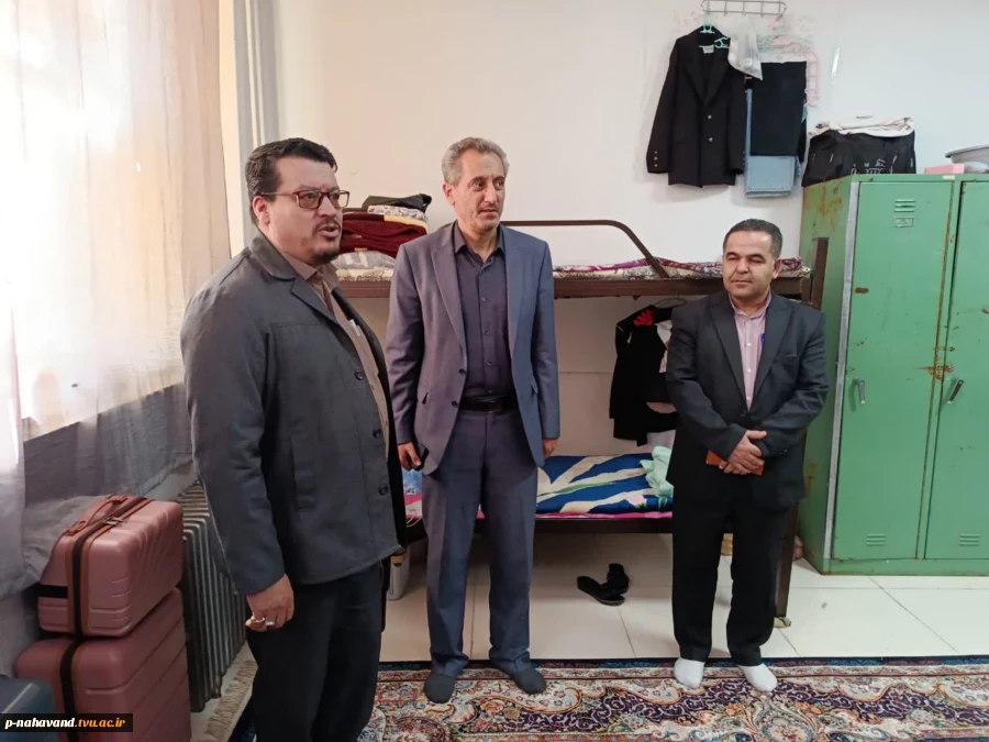 بازدید میدانی معاون فرهنگی دانشجویی دانشگاه ملی مهارت استان همدان از سراهای دانشجویی و سلف آموزشکده نهاوند 3